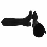 Hoge zwarte suede  western-biker laars Cheryl_