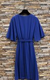 Korte blauwe cross heart plisse jurk _