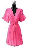 Korte rose cross heart plisse jurk _