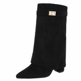 Zwarte suede laars met omslag Binti_