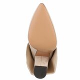 Beige suede laars met omslag Binti_