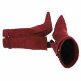 Bordeaux suede laars met omslag Binti_