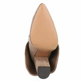 Kaki bruine suede laars met omslag Binti_