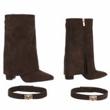 Bruine suede laars met omslag Binti_