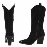 Half hoge zwarte daimen western-biker laars Lara_