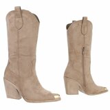 Half hoge kaki bruine daimen western-biker laars Lara_