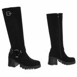 Zwarte hoge suede laars Carsu_