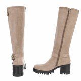 Kaki bruine hoge suede laars Carsu_