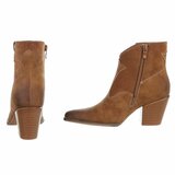 Camel daimen mixed western-biker enkellaarsje Darinka_