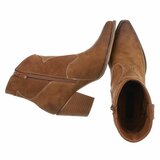 Camel daimen mixed western-biker enkellaarsje Darinka_