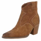Camel daimen mixed western-biker enkellaarsje Darinka_