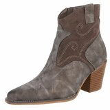 Bruin daimen mixed western-biker enkellaarsje Darinka_