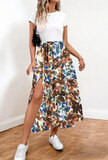Blauw-bruine 3-4 de bloemen rok_