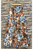 Blauw-bruine 3-4 de bloemen rok_