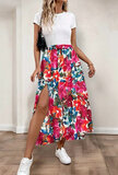 Fuchsia-blauwe 3-4 de bloemen rok_