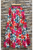 Fuchsia-blauwe 3-4 de bloemen rok_
