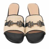 Beige-zwarte mule Carina_
