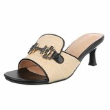 Beige-zwarte mule Carina_