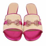 Beige-fuchsia mule Carina_