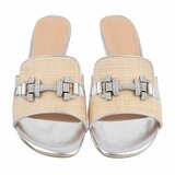 Beige-zilveren mule Carina_