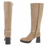 Kaki bruine suede hoge laars Aliki_