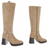 Kaki bruine suede hoge laars Aliki_