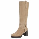 Kaki bruine suede hoge laars Aliki_