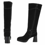 Zwarte suede hoge laars Aliki_
