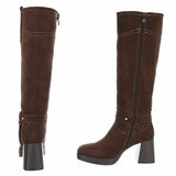 Bruine suede hoge laars Aliki_