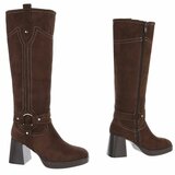 Bruine suede hoge laars Aliki_