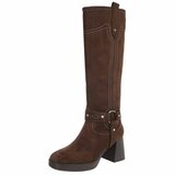 Bruine suede hoge laars Aliki_