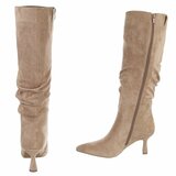 Hoge kaki bruine suede laars Clarissa_