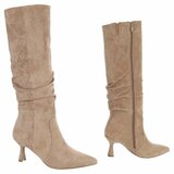 Hoge kaki bruine suede laars Clarissa_