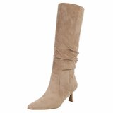 Hoge kaki bruine suede laars Clarissa_