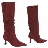 Hoge bordeaux suede laars Clarissa_