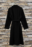 Elegante zwarte 3-4 jas in wolmix_