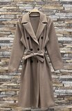 Elegante taupe 3-4 jas in wolmix_