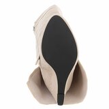 Hoge beige suede laars met omslag Calista_