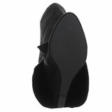 Hoge zwarte suede laars met omslag Calista_