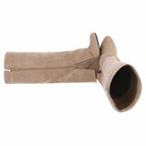 Hoge kaki bruine suede laars met omslag Calista_