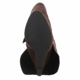 Hoge bruine suede laars met omslag Calista_