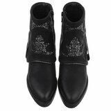 Zwarte suede enkellaarsje met omslag Alondra_