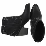 Zwarte suede enkellaarsje met omslag Alondra_