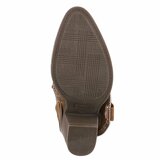 Kaki bruine suede enkellaarsje met omslag Alondra_