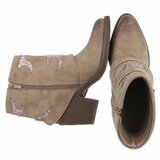 Kaki bruine suede enkellaarsje met omslag Alondra_