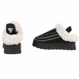 Zwarte suede lage winter mule Linda_