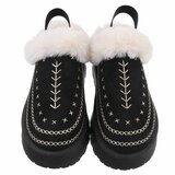 Zwarte suede lage winter mule Linda_