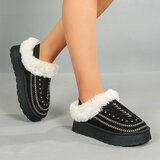 Zwarte suede lage winter mule Linda_