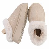 Beige suede lage winter mule Linda_
