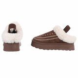 Bruine suede lage winter mule Linda_